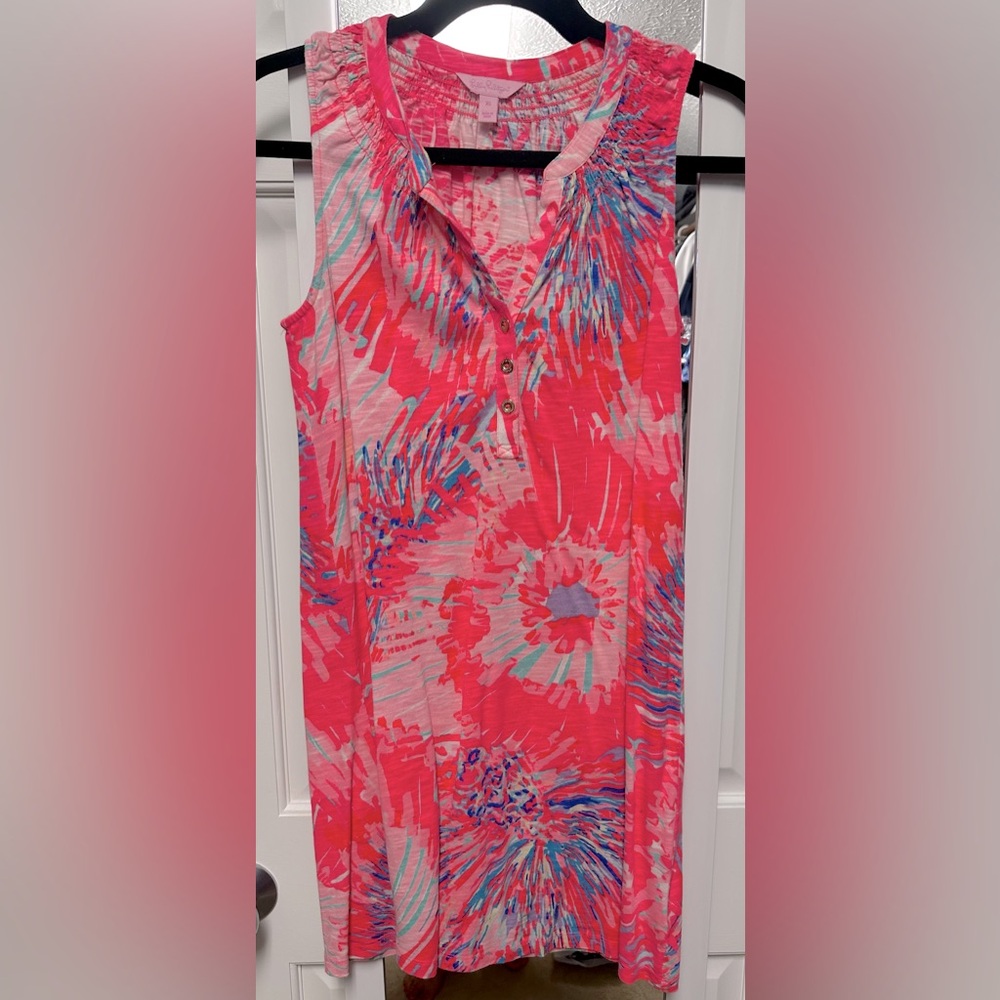 Lilly Pulitzer Pink and Blue Tie-Dye Dress